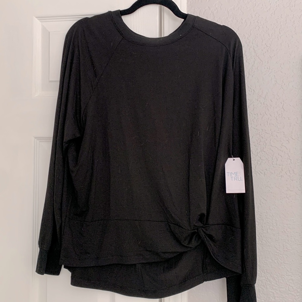 Time and Tru Long Sleeve Shirt w/ tie knot at bottom